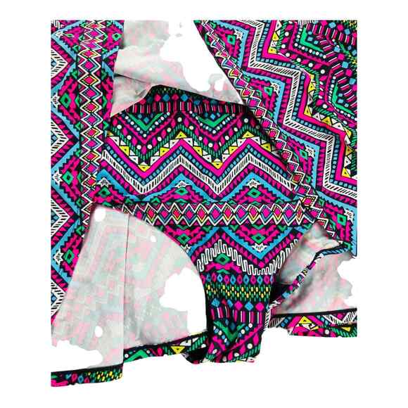 Swimsuit For All Womens One Piece Geometric Swim Bathing Dress Suit Size 32 - Picture 3 of 7
